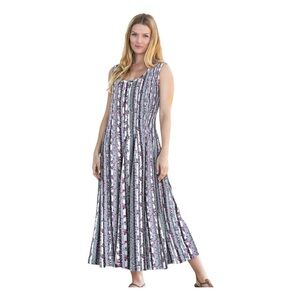 ✨woman within multicolor pintuck sleeveless dress✨